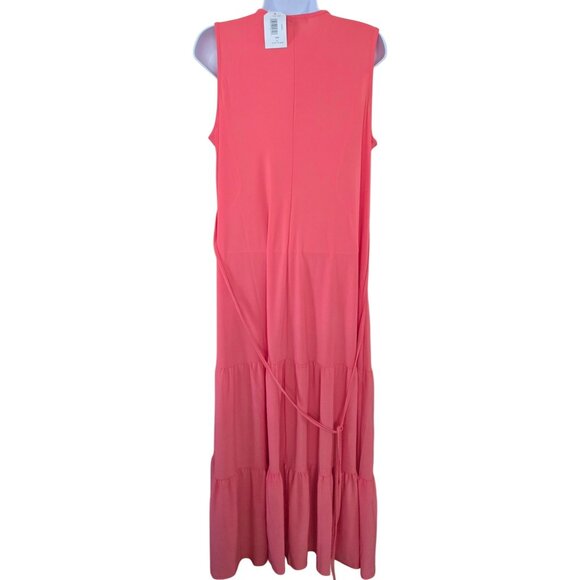 Sleeveless Coral Maxi Dress Tie Back laganlook fairycore beach nautical - Picture 2 of 8